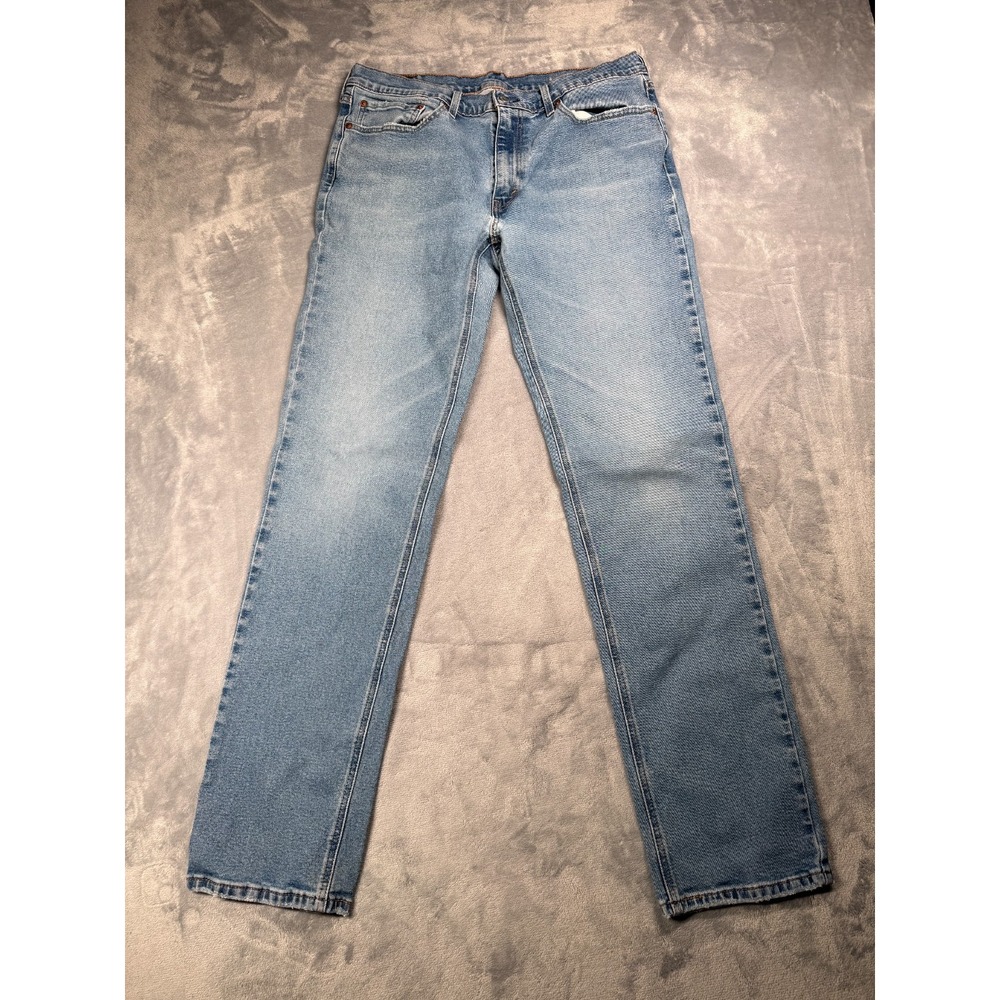 Levi's 541 Jeans Mens 35x36 Blue Denim Cotton Stretch Mid Rise Whiskers Detail